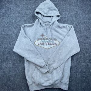 Zuni Welcome Fabulous Las Vegas Nevada Hoodie Small Grey Retro Faded Classic
